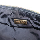 Miu Miu Matelasse Clutch Bag Satin Black Gold Auth 206357A-10