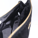 Miu Miu Matelasse Clutch Bag Satin Black Gold Auth 206357A-19