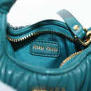 Miu Miu Matelasse Wonder Mini Shoulder Pouch Leather 2way Green Auth 206358SAM-10