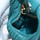 Miu Miu Matelasse Wonder Mini Shoulder Pouch Leather 2way Green Auth 206358SAM-23