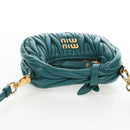 Miu Miu Matelasse Wonder Mini Shoulder Pouch Leather 2way Green Auth 206358SAM-6