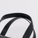Salvatore Ferragamo Gancini Hand Bag Leather Navy Gold Auth 206360-14