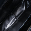 Salvatore Ferragamo Gancini Hand Bag Leather Navy Gold Auth 206360-11