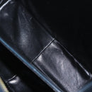 Salvatore Ferragamo Gancini Hand Bag Leather Navy Gold Auth 206360-23
