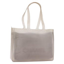 CHANEL Tote Bag Rubber Gray CC Auth 206363-1