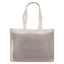 CHANEL Tote Bag Rubber Gray CC Auth 206363-2