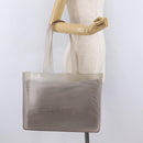 CHANEL Tote Bag Rubber Gray CC Auth 206363-24
