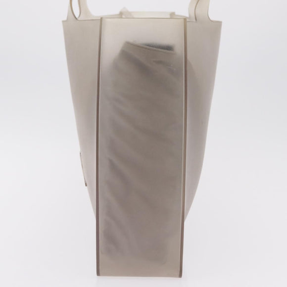 CHANEL Tote Bag Rubber Gray CC Auth 206363
