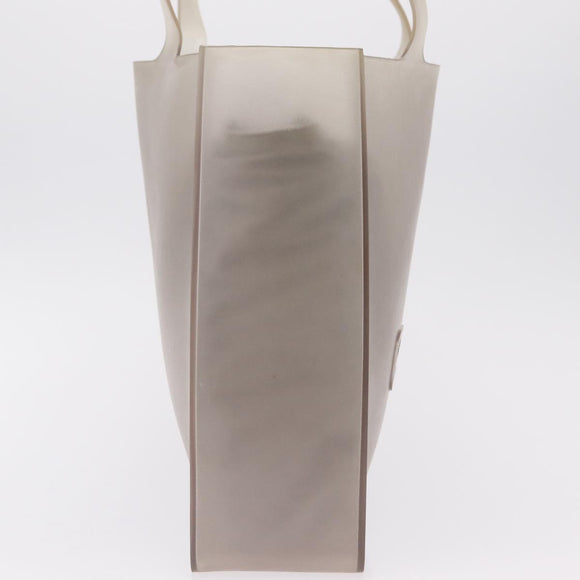 CHANEL Tote Bag Rubber Gray CC Auth 206363