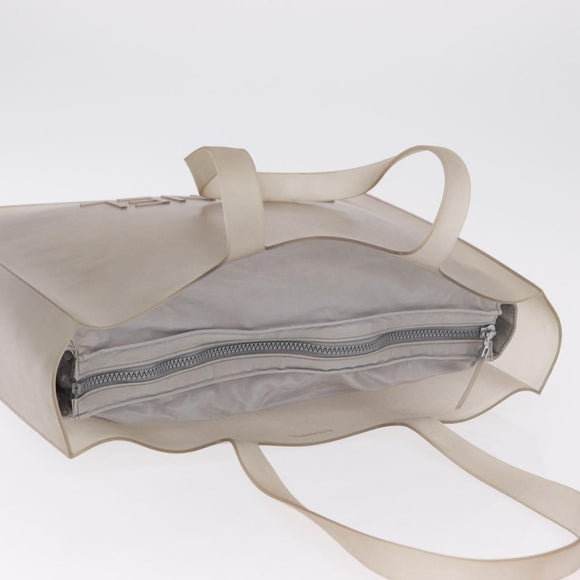 CHANEL Tote Bag Rubber Gray CC Auth 206363