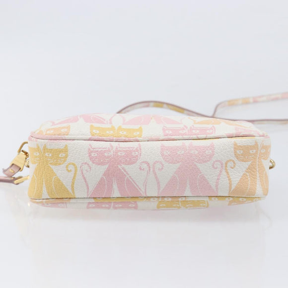 Miu Miu Shoulder Bag Leather Pink Gold Auth 206365M