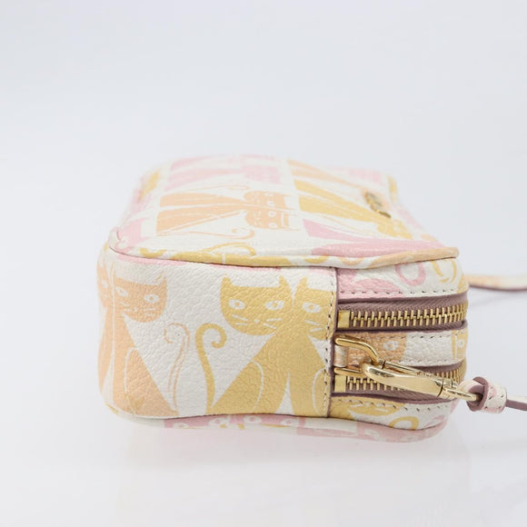 Miu Miu Shoulder Bag Leather Pink Gold Auth 206365M