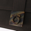 Salvatore Ferragamo Gancini Shoulder Bag Canvas Khaki Auth 206366V-14