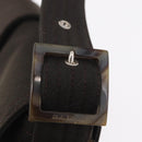 Salvatore Ferragamo Gancini Shoulder Bag Canvas Khaki Auth 206366V-15