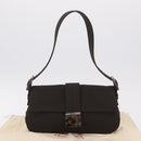 Salvatore Ferragamo Gancini Shoulder Bag Canvas Khaki Auth 206366V-25
