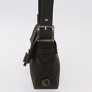 Salvatore Ferragamo Gancini Shoulder Bag Canvas Khaki Auth 206366V-4