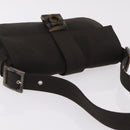 Salvatore Ferragamo Gancini Shoulder Bag Canvas Khaki Auth 206366V-6