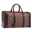 Christian Dior Trotter Canvas Boston Bag Red Gold Auth 206367-1