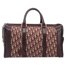 Christian Dior Trotter Canvas Boston Bag Red Gold Auth 206367-2