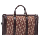 Christian Dior Trotter Canvas Boston Bag Red Gold Auth 206367-3