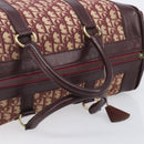 Christian Dior Trotter Canvas Boston Bag Red Gold Auth 206367-7