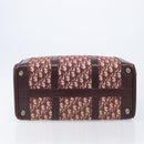 Christian Dior Trotter Canvas Boston Bag Red Gold Auth 206367-9