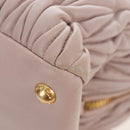 Miu Miu Matelasse Hand Bag Leather Pink Gold Auth 206368-20