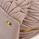 Miu Miu Matelasse Hand Bag Leather Pink Gold Auth 206368-22