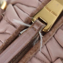 Miu Miu Matelasse Hand Bag Leather Pink Gold Auth 206368-25