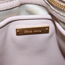 Miu Miu Matelasse Hand Bag Leather Pink Gold Auth 206368-26