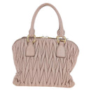 Miu Miu Matelasse Hand Bag Leather Pink Gold Auth 206368-2