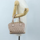 Miu Miu Matelasse Hand Bag Leather Pink Gold Auth 206368-37
