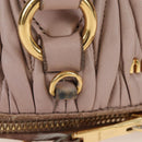 Miu Miu Matelasse Hand Bag Leather Pink Gold Auth 206368-8