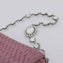 Miu Miu Matelasse Chain Shoulder Bag Leather 2way Pink Silver Auth 206370A-16