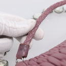 Miu Miu Matelasse Chain Shoulder Bag Leather 2way Pink Silver Auth 206370A-9