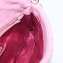 Miu Miu Matelasse Chain Shoulder Bag Leather 2way Pink Silver Auth 206370A-25