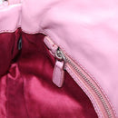 Miu Miu Matelasse Chain Shoulder Bag Leather 2way Pink Silver Auth 206370A-27