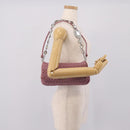 Miu Miu Matelasse Chain Shoulder Bag Leather 2way Pink Silver Auth 206370A-29
