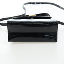 Salvatore Ferragamo Vala Hand Bag Patent leather 2way Black Gold Auth 206373-6