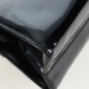 Salvatore Ferragamo Vala Hand Bag Patent leather 2way Black Gold Auth 206373-20