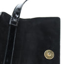 Salvatore Ferragamo Vala Hand Bag Patent leather 2way Black Gold Auth 206373-25