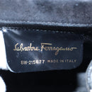 Salvatore Ferragamo Vala Hand Bag Patent leather 2way Black Gold Auth 206373-12