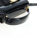 Salvatore Ferragamo Vala Hand Bag Patent leather 2way Black Gold Auth 206373-9