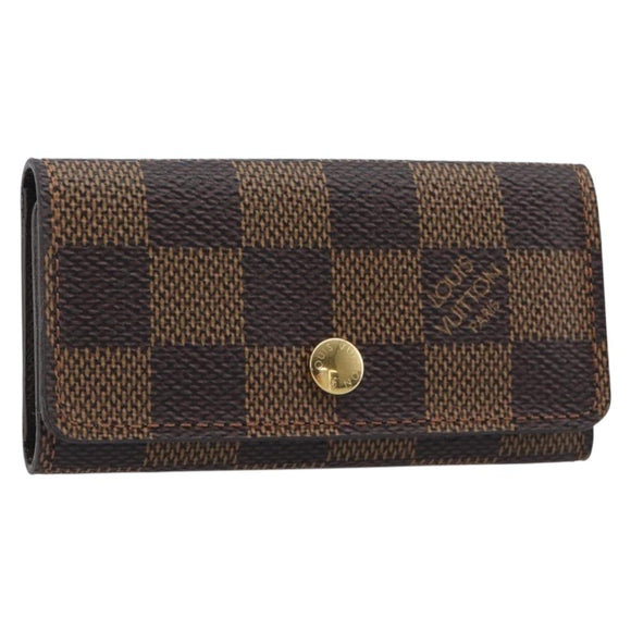 LOUIS VUITTON Damier Ebene Multicles 4 Key Case N62631 LV Auth 206376V