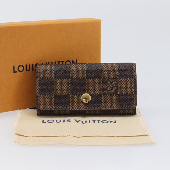 LOUIS VUITTON Damier Ebene Multicles 4 Key Case N62631 LV Auth 206376V