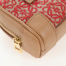 LOEWE Amazona Nano Shoulder Pouch Canvas 2way Beige Gold Auth 206378M-16
