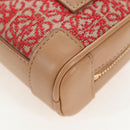 LOEWE Amazona Nano Shoulder Pouch Canvas 2way Beige Gold Auth 206378M-17