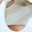 LOEWE Amazona Nano Shoulder Pouch Canvas 2way Beige Gold Auth 206378M-10