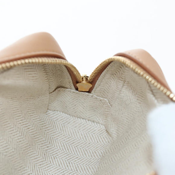 LOEWE Amazona Nano Shoulder Pouch Canvas 2way Beige Gold Auth 206378M