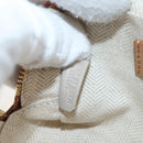 LOEWE Amazona Nano Shoulder Pouch Canvas 2way Beige Gold Auth 206378M-11